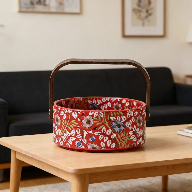 

New Luxury French Ceramic Fruit Tray High Grade Living Room Coffee Table Dessert Plate Afternoon Tea Basket Home Decoration Gift