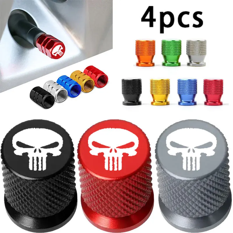 AliExpress QIYOU 4pcs Car Motorcycle Bike Aluminum Alloy Dustproof Cover Wheel Tyre Stem Valve Cap For Skull Pattern Tire Valve Caps Decor