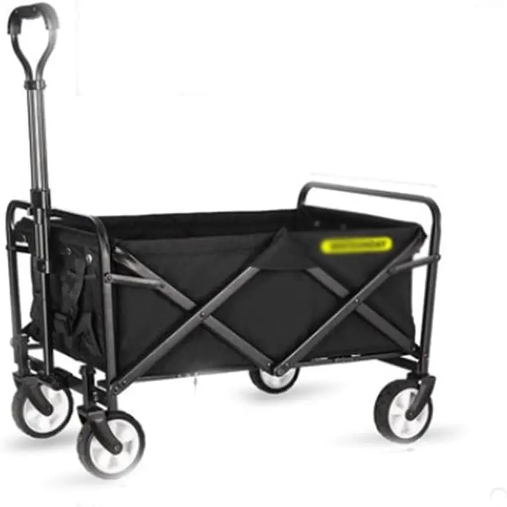 

Sturdy Steel Portable Shopping Cart with Handle and Swivel Wheels for Outdoor, Garden, and Grocery Hauling