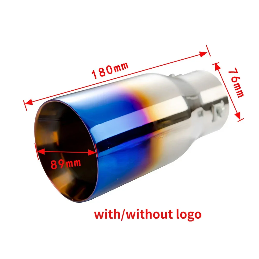 Stainless Steel Muffler End Tip 76mm inlet 89mm 102mm Round Outlet Muffler TailPipe for universal Car