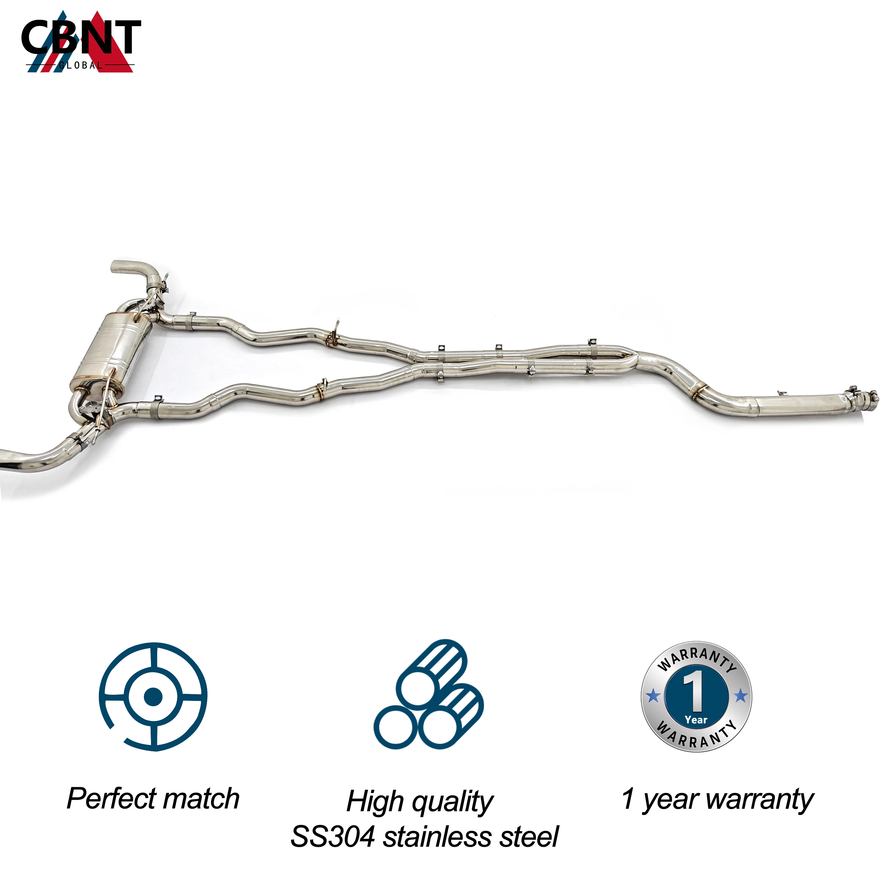 CBNT for BMW 8 Series G14 G15 G16 840i B58 3.0T Valved Catback High Quality SS304 Tuning Valvetronic Exhaust System Muffler