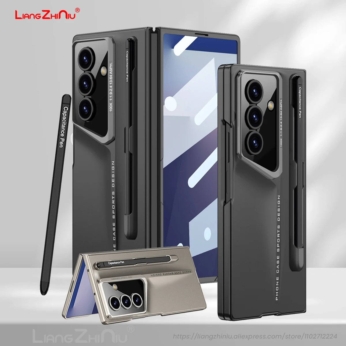 

(With Pen) For Samsung Galaxy Z Fold 7 Phone Case Back Cover Pen Slot Screen Film Bezel One Piece 360 Shockproof Pc Hard Cover