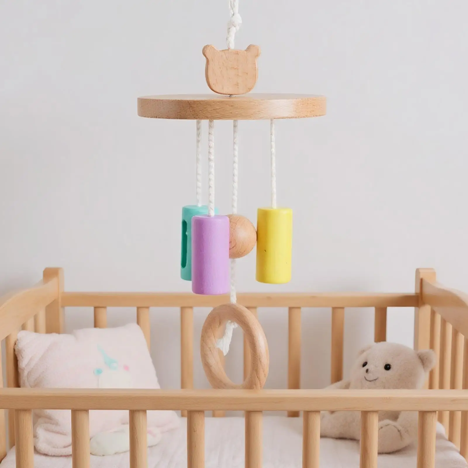 Mobile Tempat Tidur Bayi Untuk Anak Laki-Laki Dekorasi Sensorik Kayu Mobile Tempat Tidur Bayi Untuk Anak Laki-Laki Perempuan Kamar Anak-Anak Kamar Tidur Ruang Tamu Dinding Natal