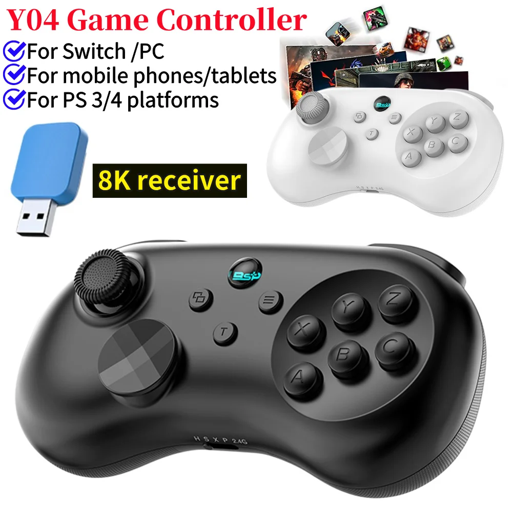 Y04 Mobile Fighting Game Controller For Switch/PC/PS4/PS3/Mobile Phones Hall Effect Joystick Wireless Gaming Controllers