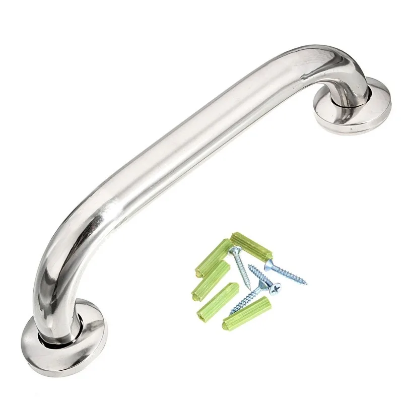 2PCS Bathroom Shower Tub Grab Bars Hand Grip Stainless Steel Safety Toilet Support Rail Disability Aid Grab Bar Handle