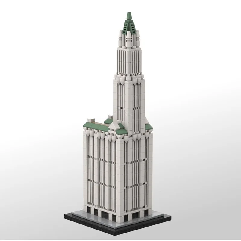 

Конструктор MOC, игрушки, Woolworth Building, масштаб 1:800, модель, 1117 шт., креативный сборный игрушечный набор, праздничный подарок для всех архитектур