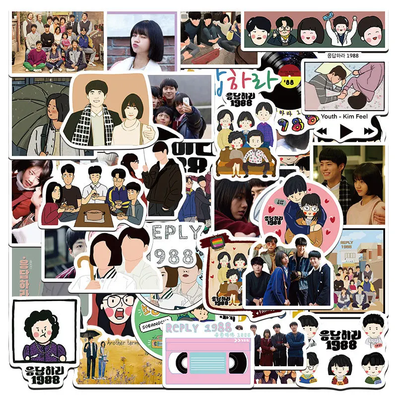 

10/50PCS Popular Korean Dramas Reply 1988 Cartoon Decals Toys DIY Suitcase Skateboard Phone Luggage Car Bike Stickers Gift