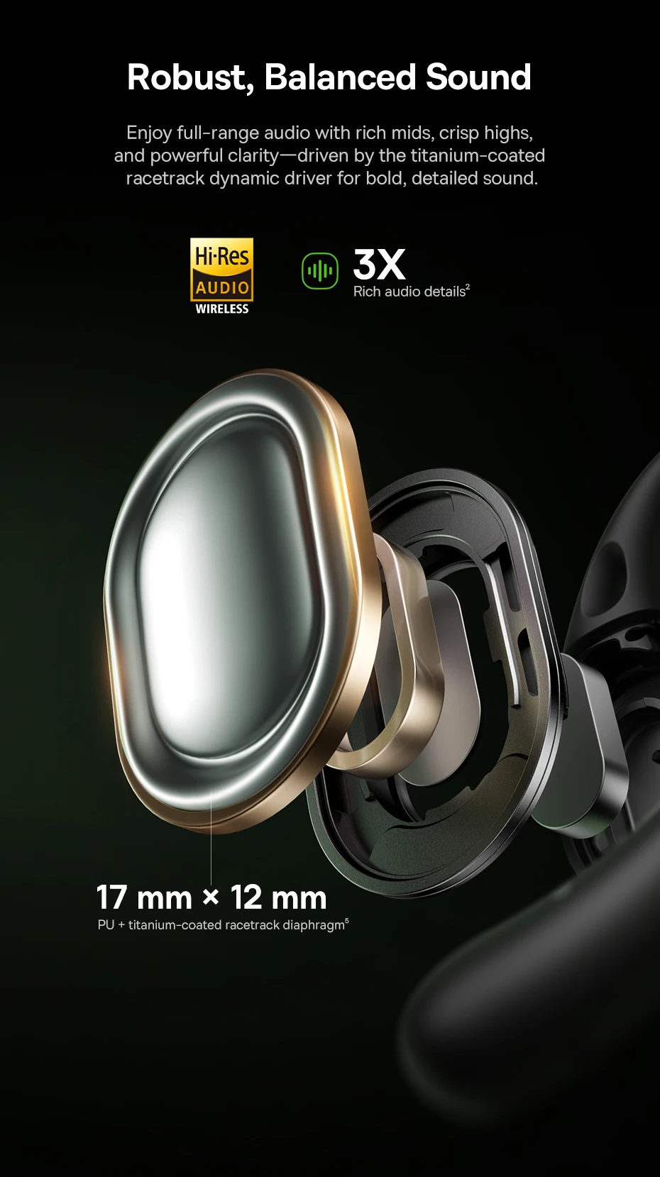 Baseus Eli Sport 2 Open-Ear-Kopfhörer, kabellos, Bluetooth 6.0 OWS-Kopfhörer, hochauflösend, mit LDAC OWS-Kopfhörer, Ohrbügel-Sport-Ohrhörer – Detail 8