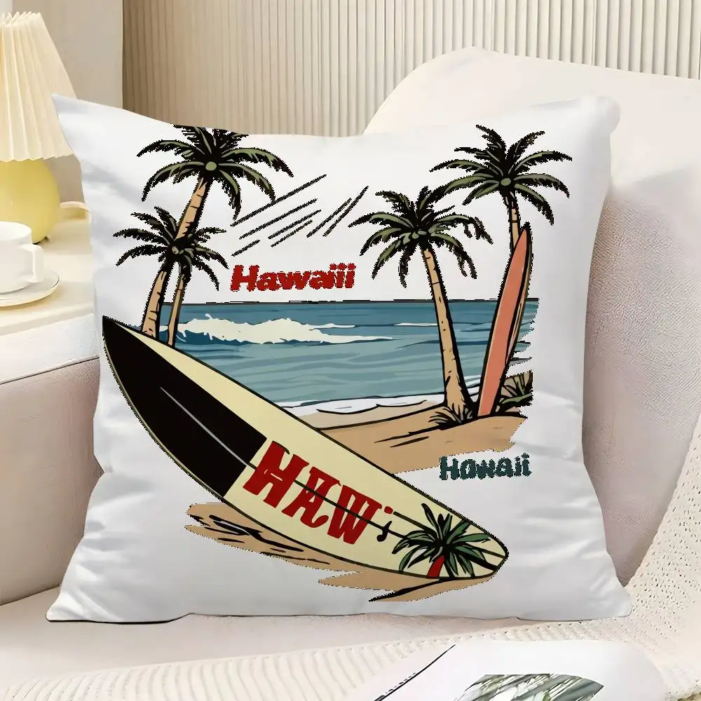Hawaii Landscape Throw Pillow Cover Neutral Decor Cushion Cover Soft Sofa Couch Bed Home Decor Pillow Case