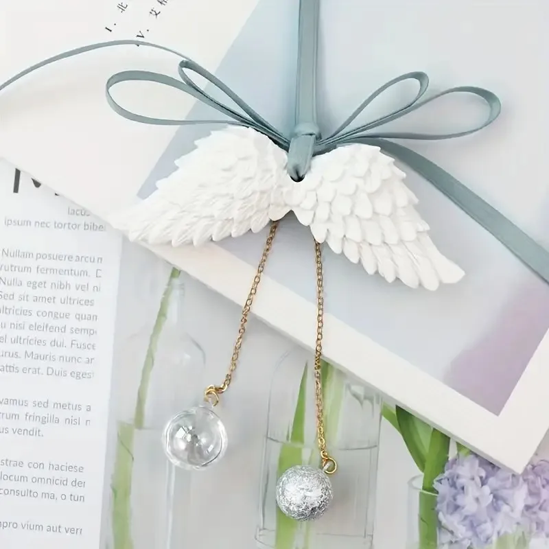 Angel Wings Gypsum Candle Silicone Mold - DIY Car Hanging Decor Diffuser Stone Crafting Tool Expanding Fragrance Wing Drop Mold