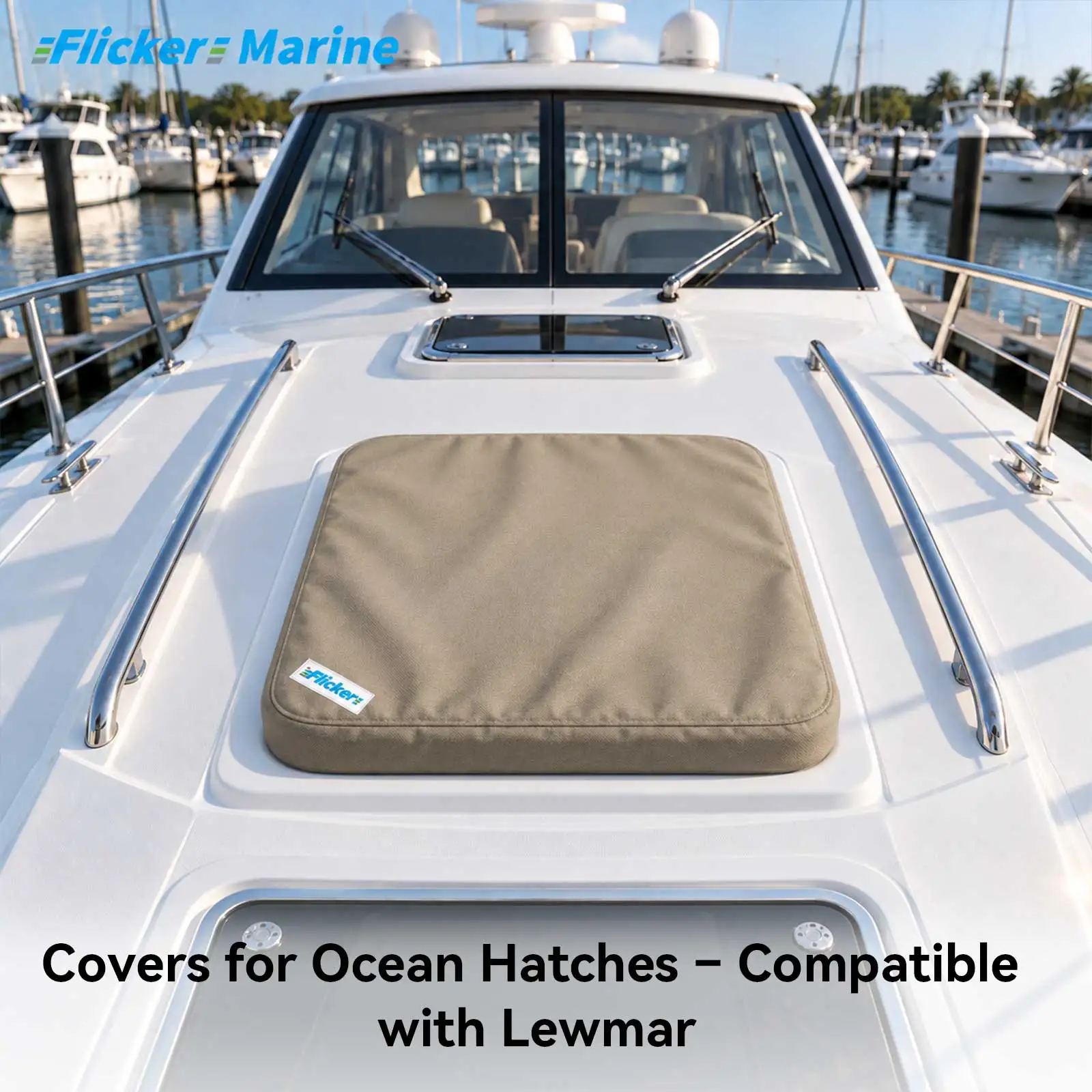 FLICKER MARINE Hatch Cover for Lewmar Ocean Hatches, Polyester Protective Hatch Sleeve, Secure Fit Hatch Protective Cover