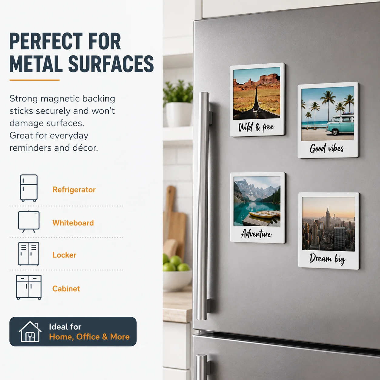 Custom Personalized Photo Magnets, Customizable Picture Frame Refrigerator Magnets Travel Souvenir Fridge Magnets Low MOQ