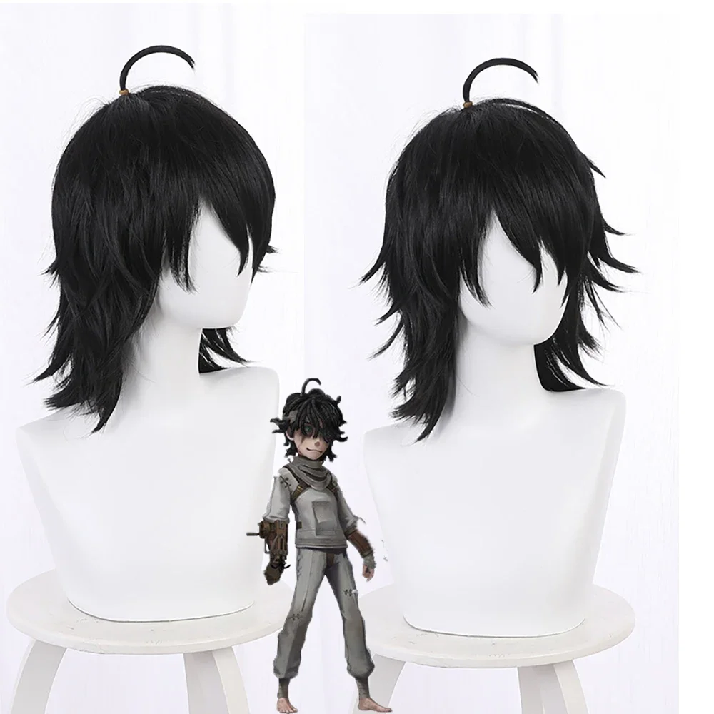 Anime Game Identity V Cosplay New Survivor Patient Emil Wig Halloween Play Party Stage High Quality Short Curly Black Hair