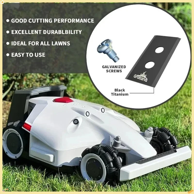 شفرات جزازة العشب الآلية 40 سم بديلة بفتحتين، شفرات قطع جزازة العشب المتينة لتشذيب عشب الحديقة الأوتوماتيكية