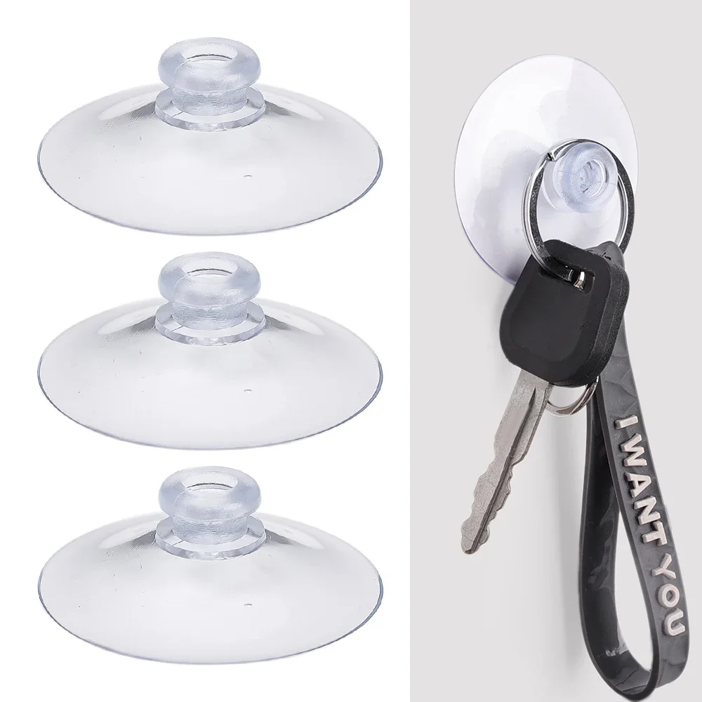 PVC Clear Suction Cups Adhesive Sucker Holders Wall Mounted Hanging Hooks Kitchen Bathroom Suction Pads Window Glass Decoration