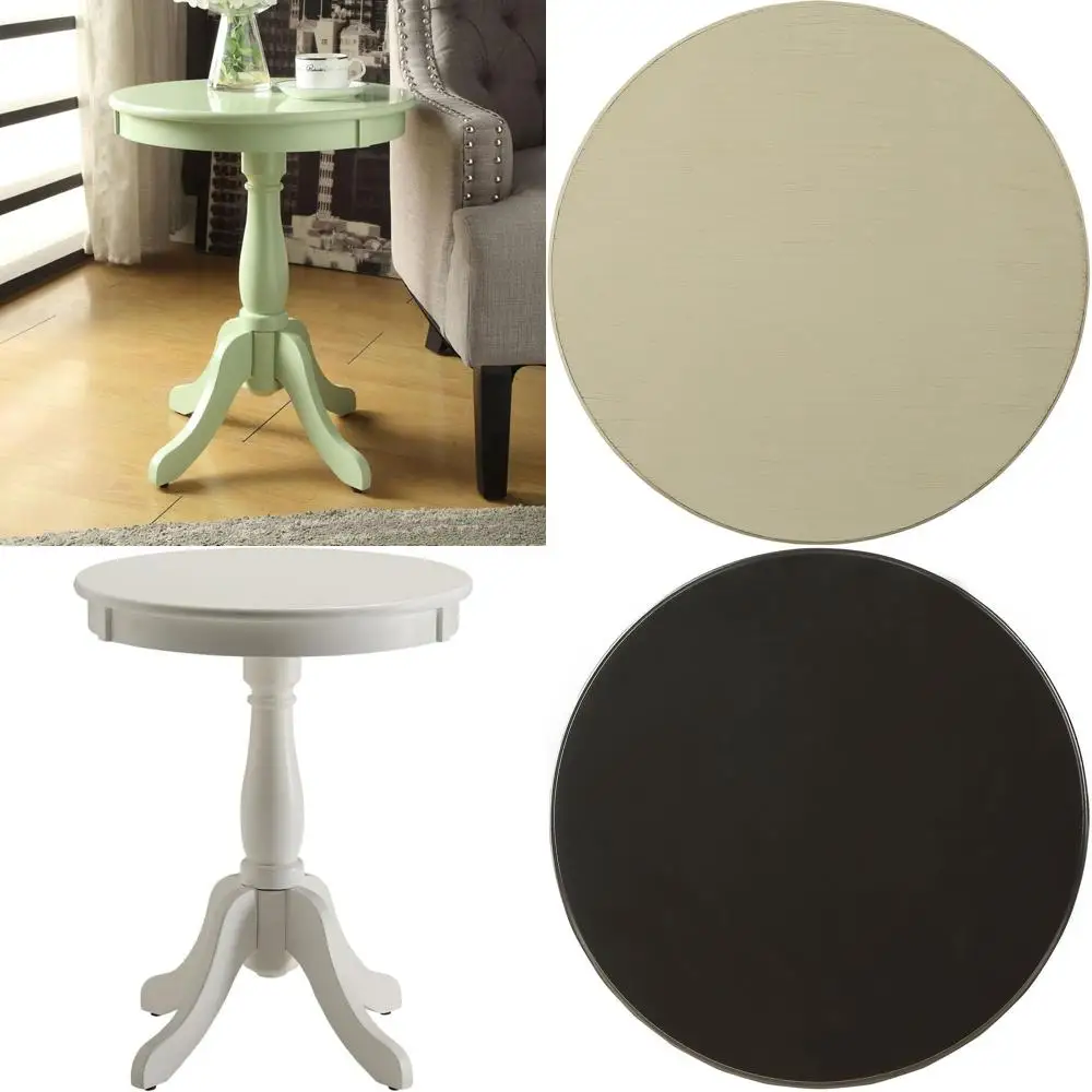 

Round White Wooden Side Table