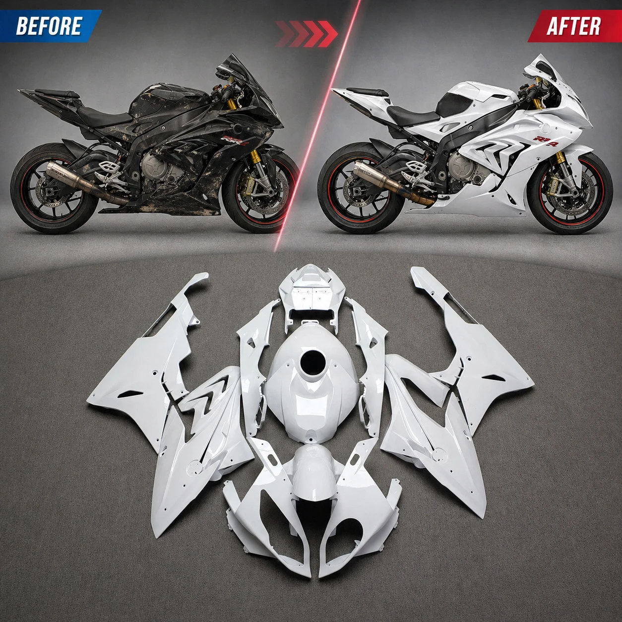 

For S1000RR fairings 2015 2016 S1000 RR 15 16 Bike ABS Injection Personalized Design Motorcycle Aftermarket Parts White