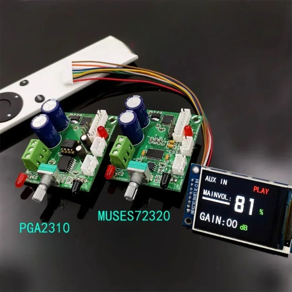 PGA2310/ MUSES72320 Digital Volume Potentiometer Pre-amplifier DIY with Remote Control and TFT Screen