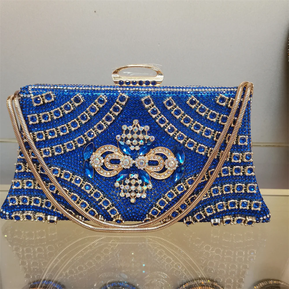 Luxury Women Rhinestone Evening Bag 2024 New Handbag Lady Shoulder Bag Elegant Bling Shiny Diamond Evening Clutch Bag F626-1