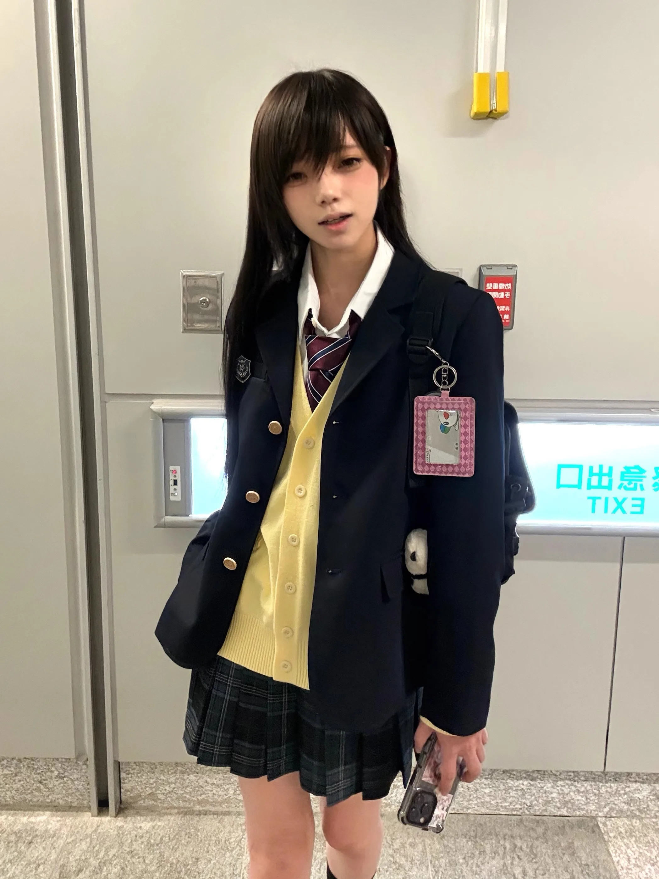 

Original JK orm Sle Tee-Button Suit for Women College Windbreaker Casual Commute Workwear Long Sve Pure Color