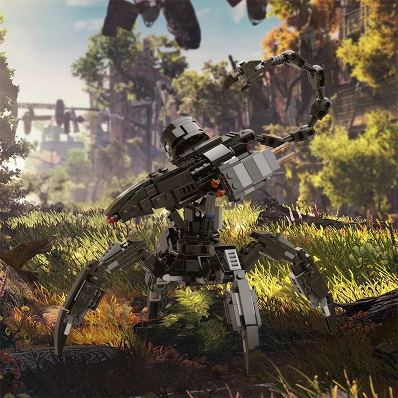 

Строительные блоки Horizon War Machine MOC, пост-апокаталиптический робот с подвижными шарнирами, Scavenger Mech DIY для коллекционеров для взрослых