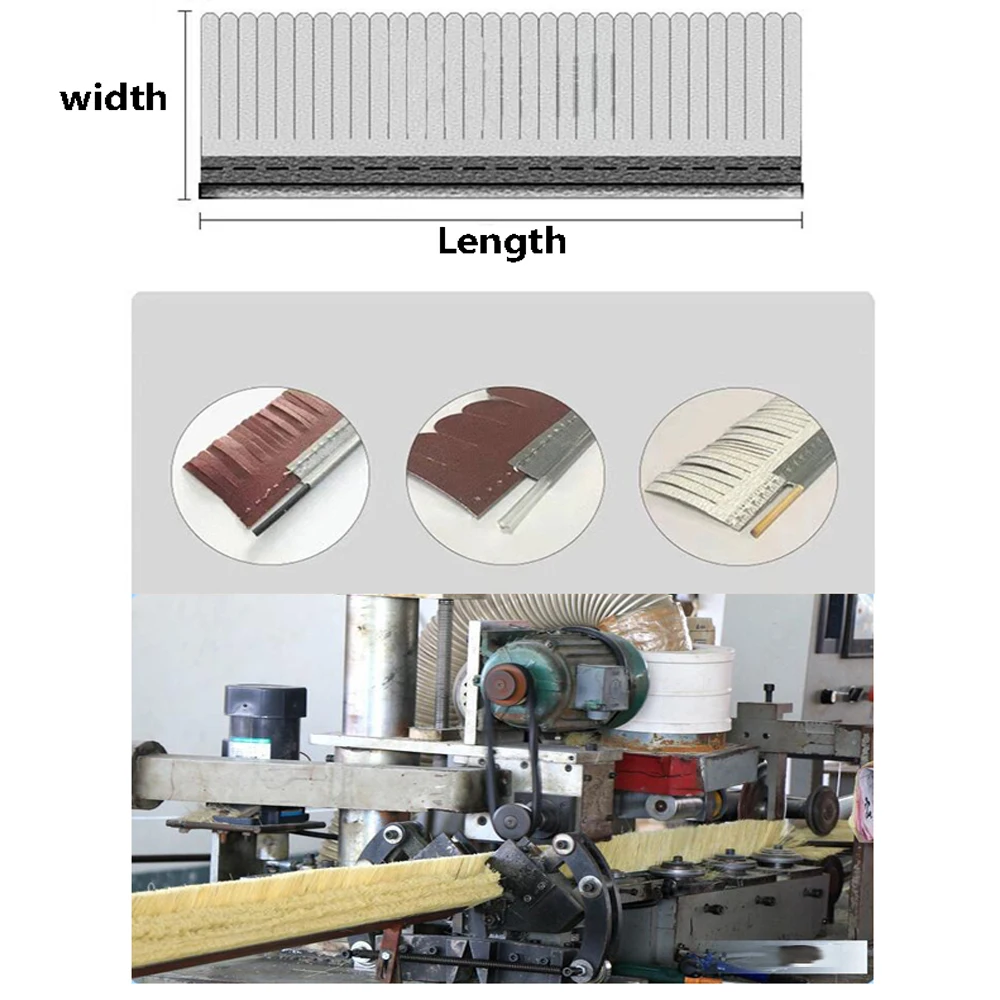 ضياء. 200 مللي متر x L. 220 مللي متر x ثقب 25.4 مللي متر السيزال جلخ الرملي القماش إطارات لامعة فرشاة ل لوح خشبي طحن التلميع #6