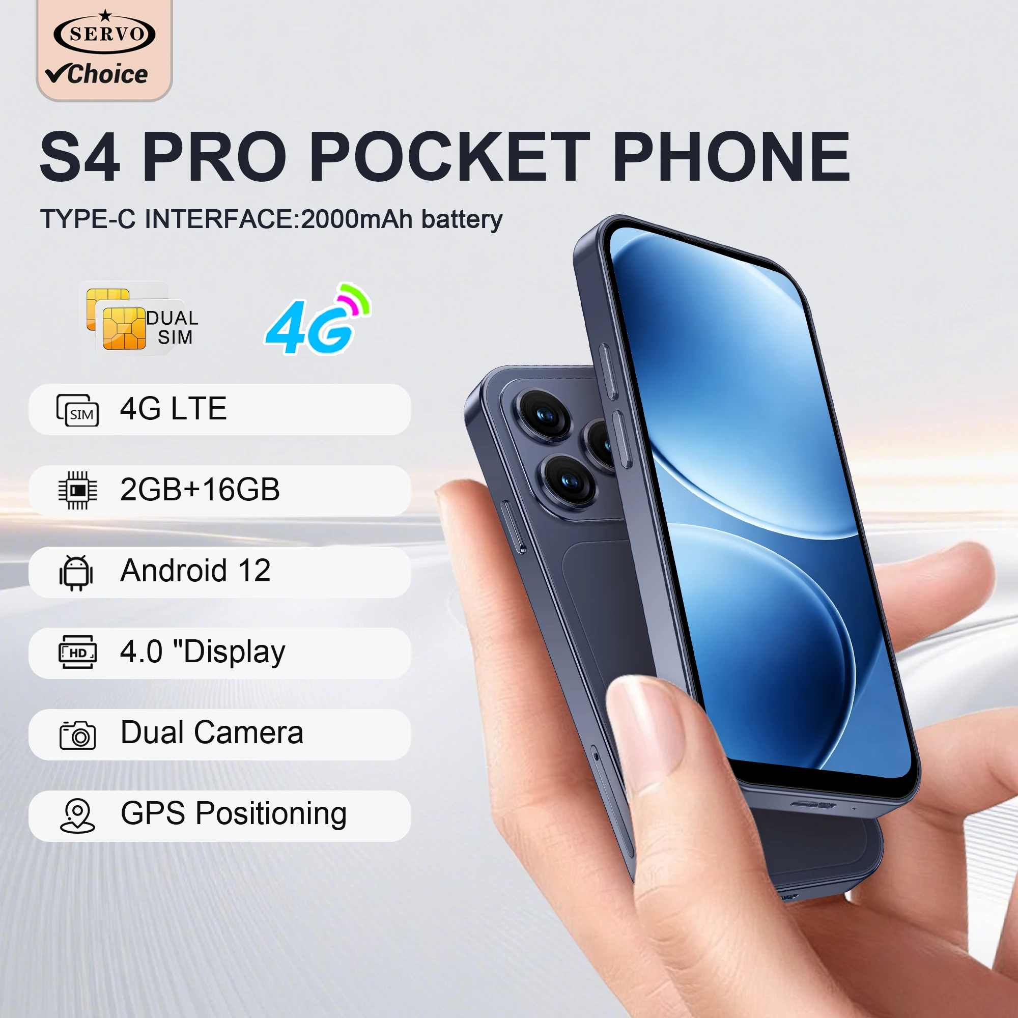 SERVO S4 PRO 4G LTE Mini Smartphone Android OS 4
