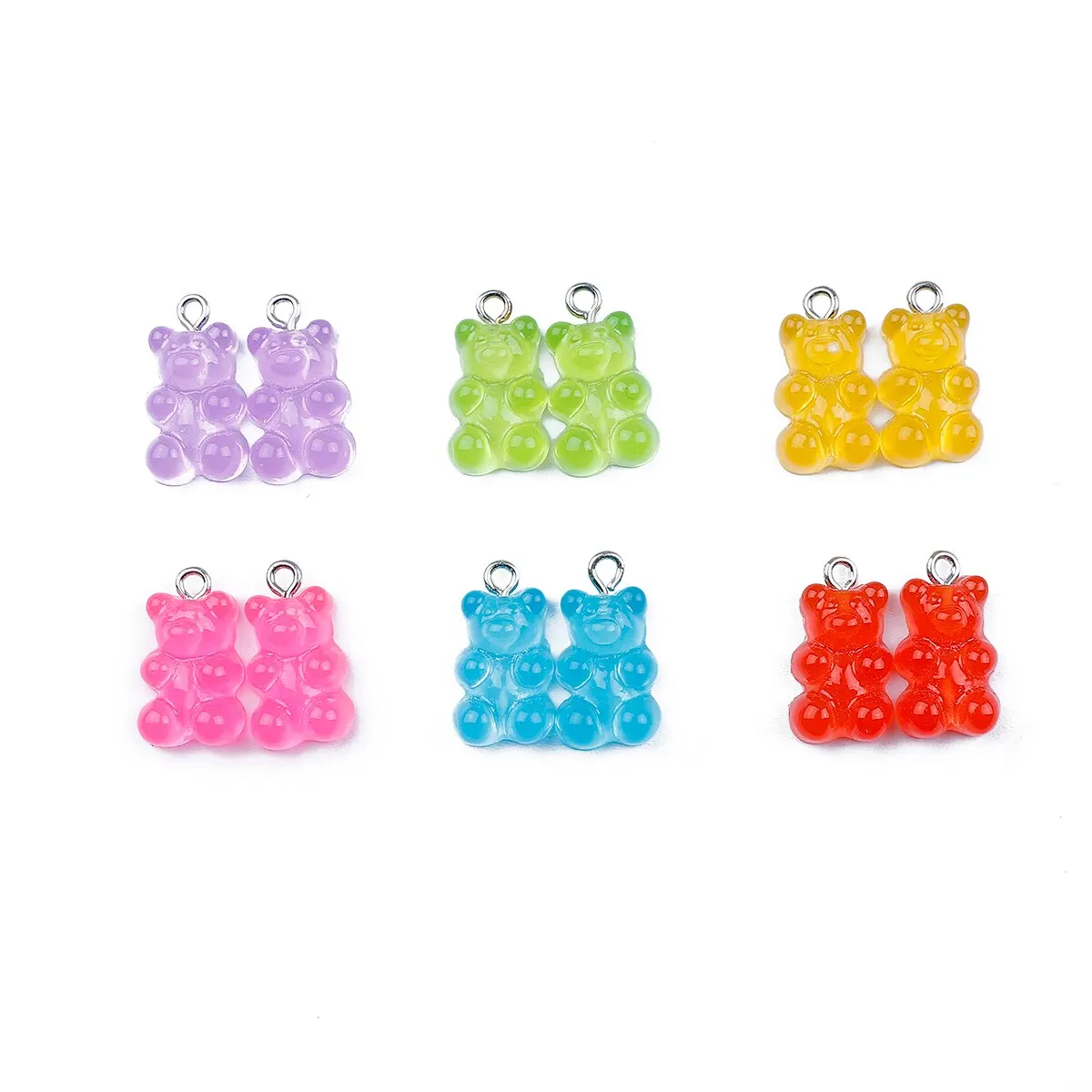 About 76pcs Boxed Little Bear Set Ear Hook Single Loop Chain Lobster Buckle Hair Clip DIY Handmade Earrings Hair Accessories Acc