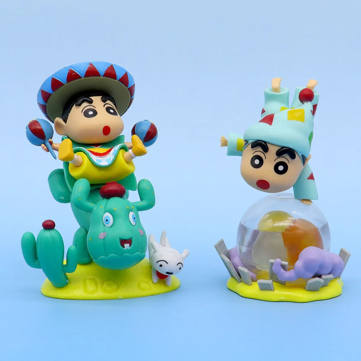 8pcs/set 10CM New Anime Crayon Shin-chan Cos series scenes Q Version kawaii Action Figure PVC Model Toys doll collect Gifts