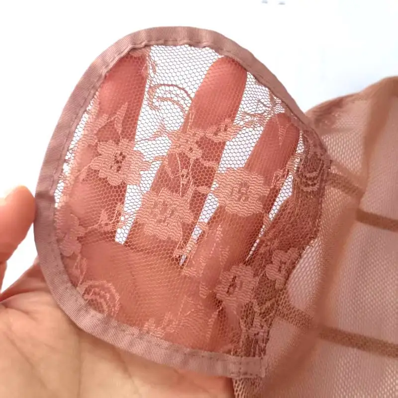 17cm Adjustable Drawstring Afro Puff Net Cap with Bangs Curly Hair Bun Mesh for DIY Ponytail and African Hairstyles