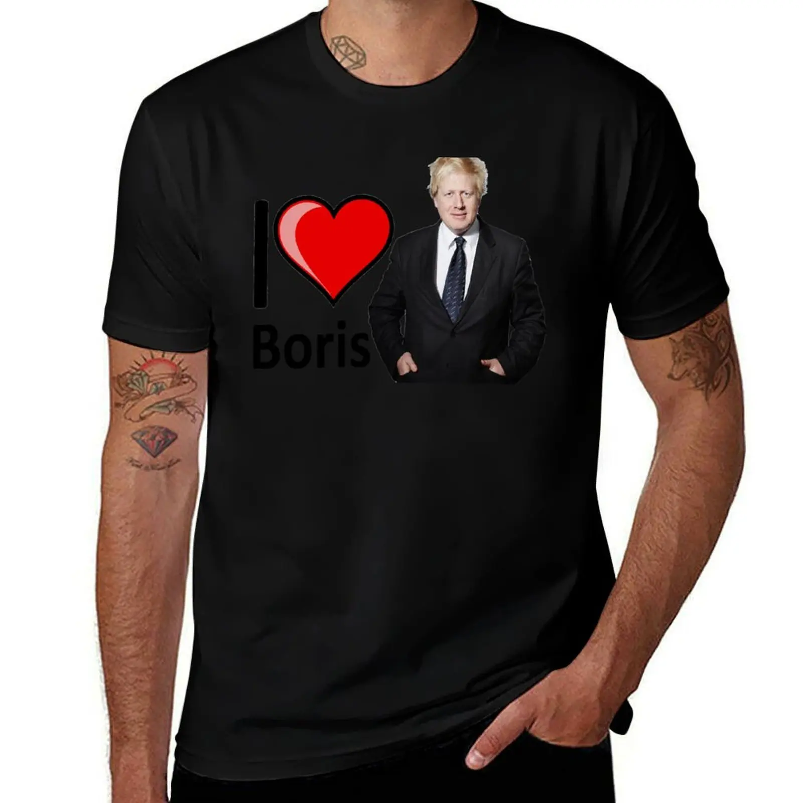 I Love Boris Johnson T-Shirt Basic Simple Casual Short Sleeve Tee