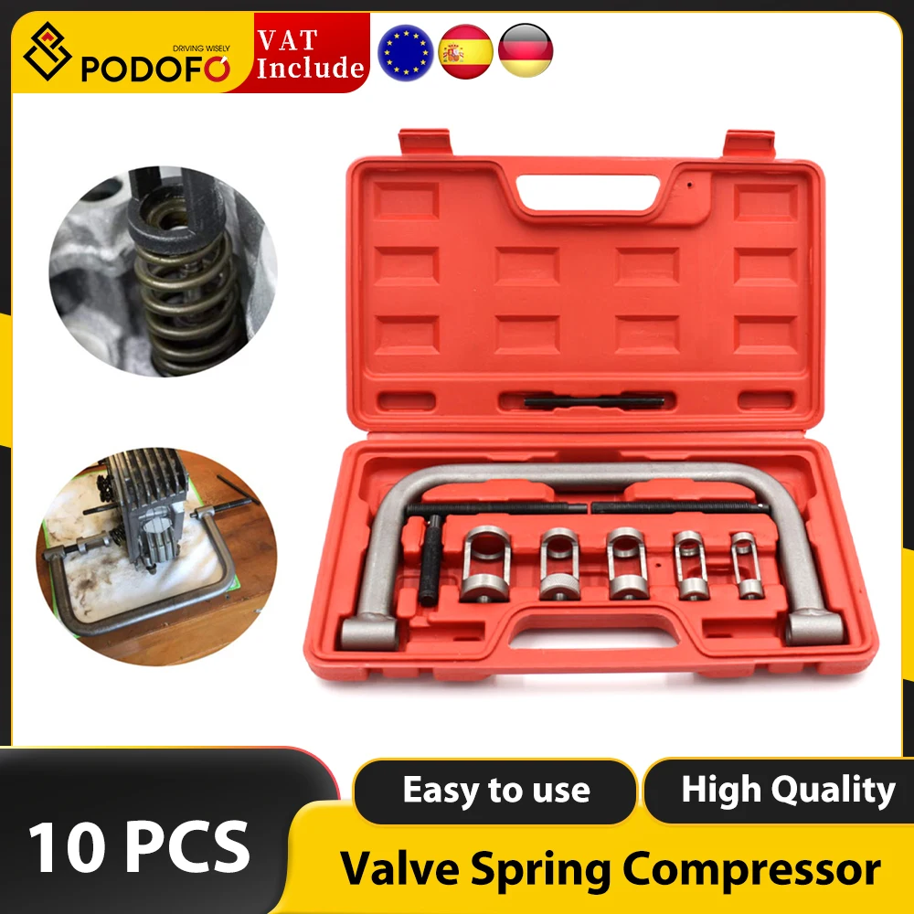 Podofo Valve Spring Compressor, Auto Compression Clamp Tool Service Kit for ATV Car Motorcycle Small Engine Vehicle Equipment