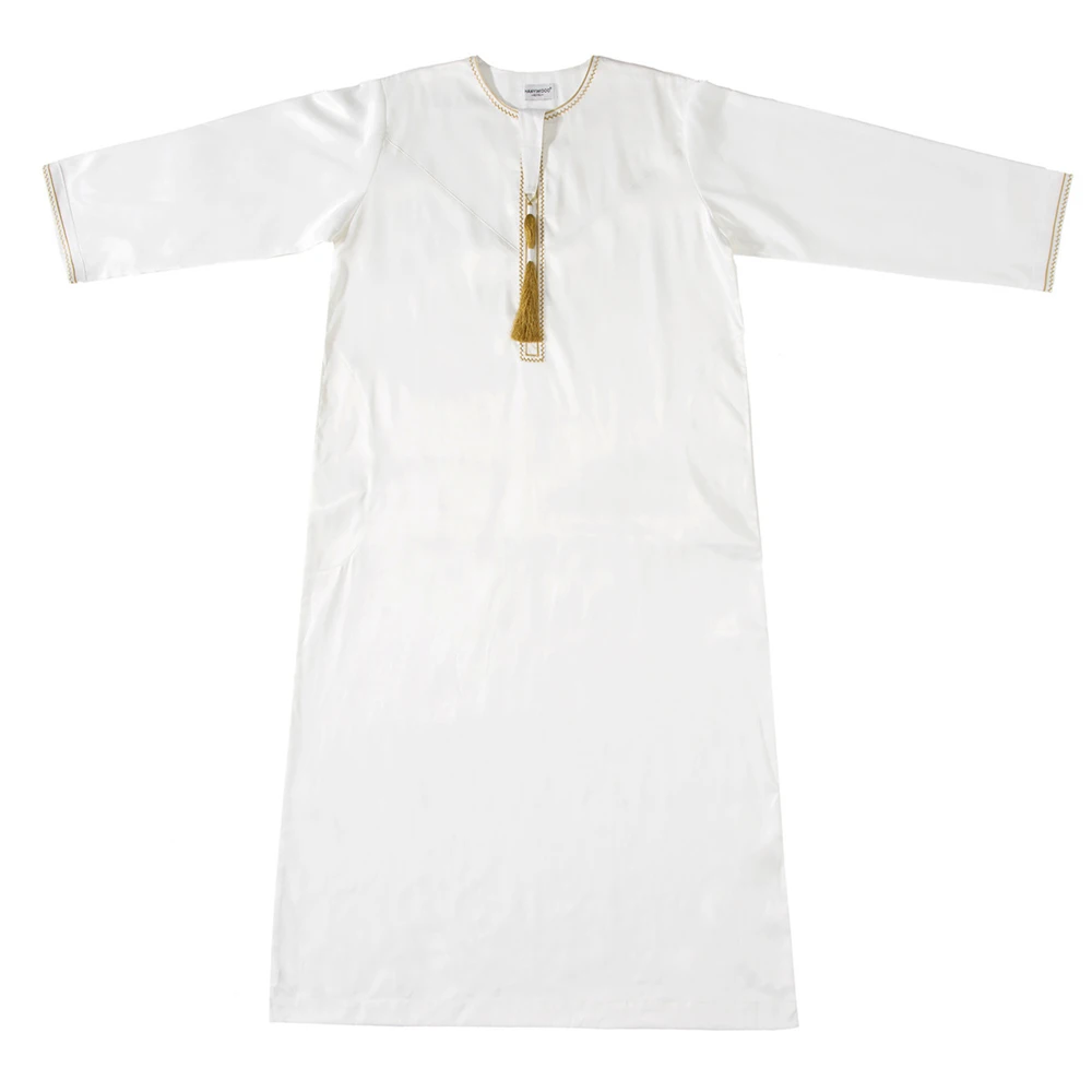 Islam Kaftan Muslim Men Clothing Long Sleeve Moroccan Caftan Ramadan Front Zipper Tassel Loose Breathable Abaya Thobe for Men