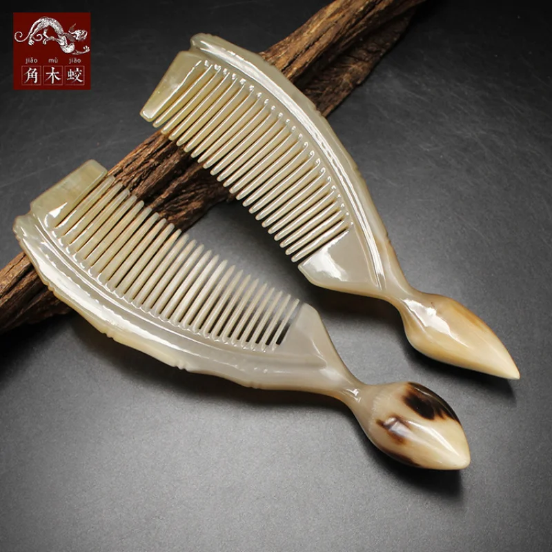 Creative high-quality new model comb made from hornwood yak horn, with a gourd handle, personalized and exquisite