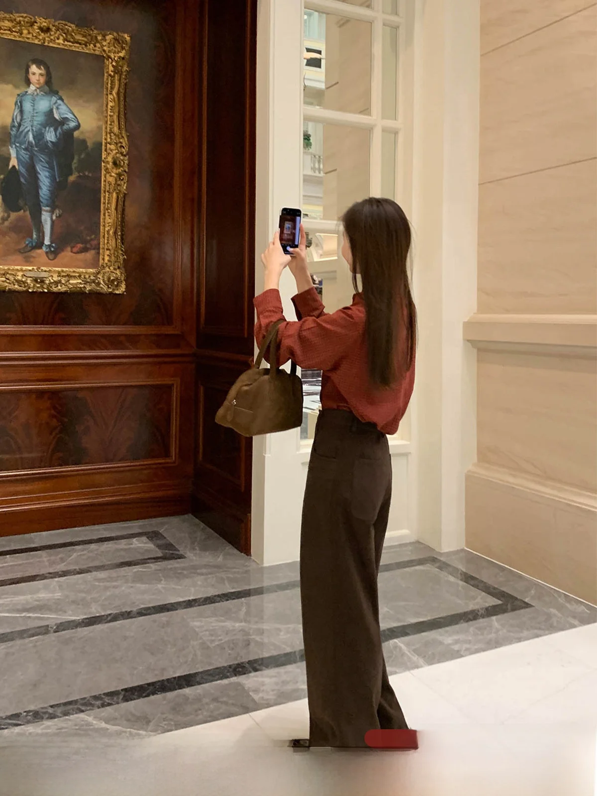 

Женские повседневные брюки с высокой талией, прямые, свободные, струящиеся, в пол, осенне-зимняя новинка, маленькие размеры