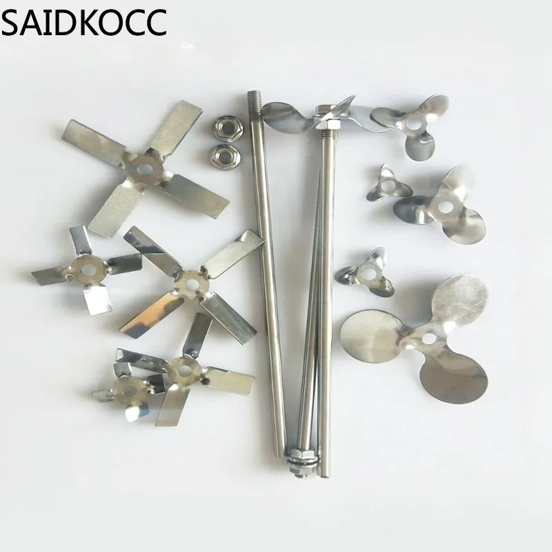 25cm-50cm 304 stainless steel stirring rod paddle for laboratory electric mixer dispersion Flange nut Diameter 8mm