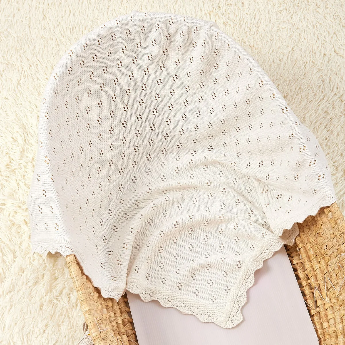 Knitted Baby Blanket Summer Newborn Swaddle Wrap Baby Receiving Blankets 100% Cotton Soft Boy Girl Infant Crib Sleeping Blanket