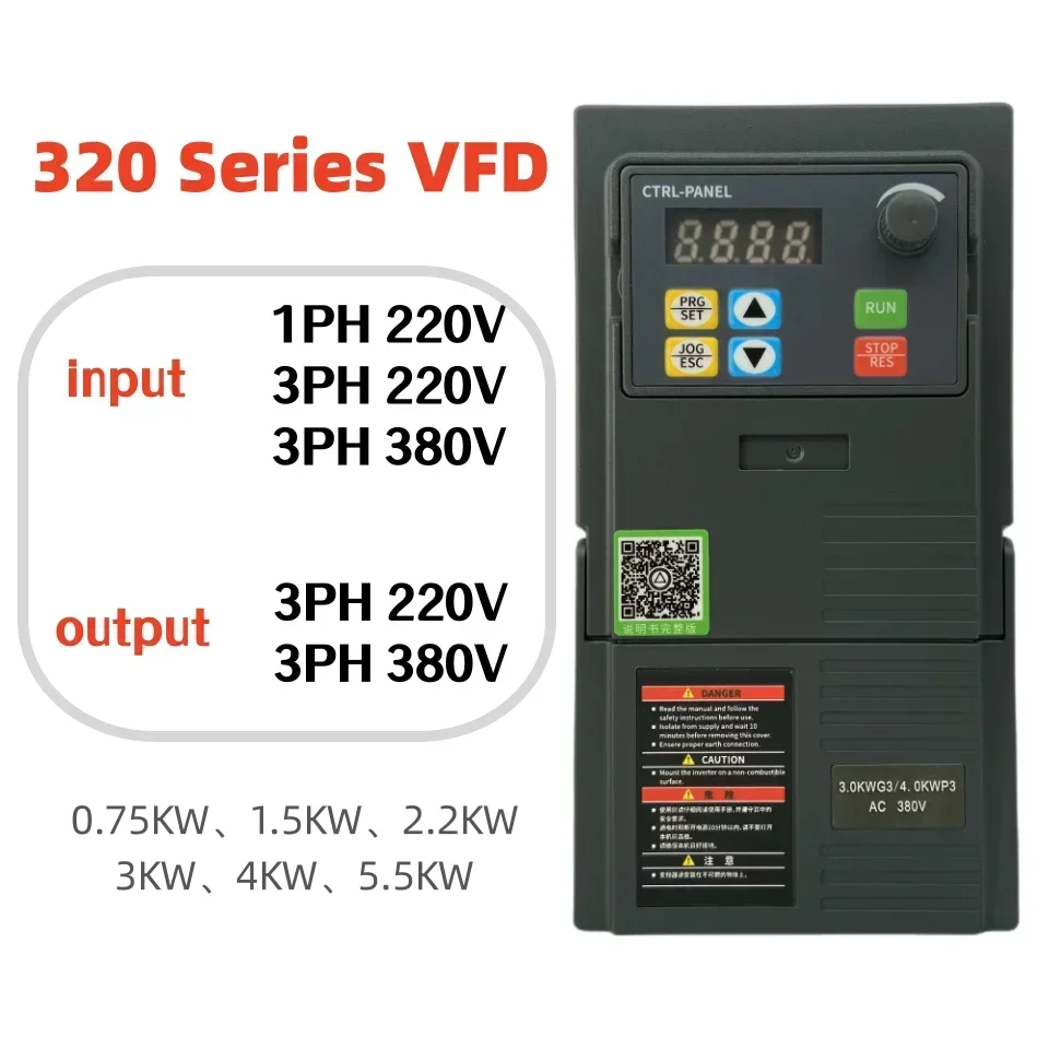 

1.5KW 2.2/3KW VFD Inverter 5.5KW Frequency Inverter 3PH 220V 380V Output Frequency Converter Variable Frequency Drive SUSWE 320