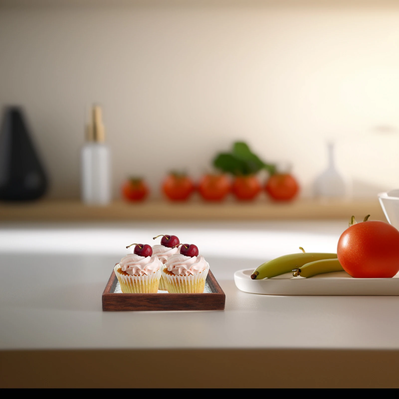 

Wooden Tray Chinese Design Tea Jewelry Dish Rustic Home Decor Multifunctional Use Sturdy Wood Glass Easy Clean Elegant