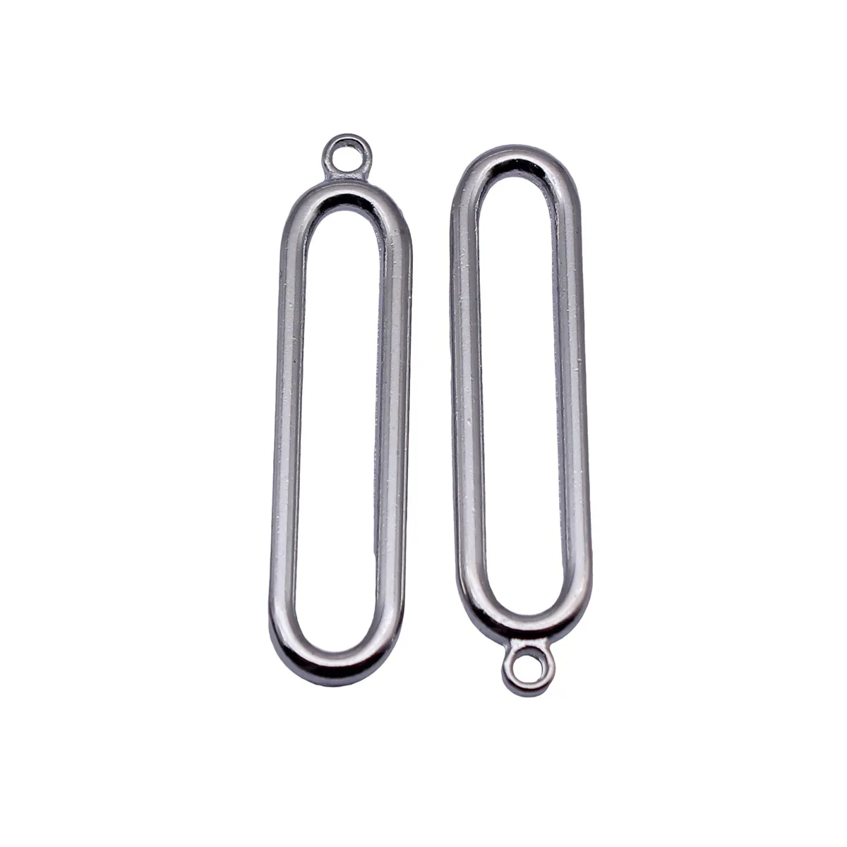 Rhodium Color KC Gold Antique Silver Hollowed-Out Oval Geometric Charms Zinc Alloy