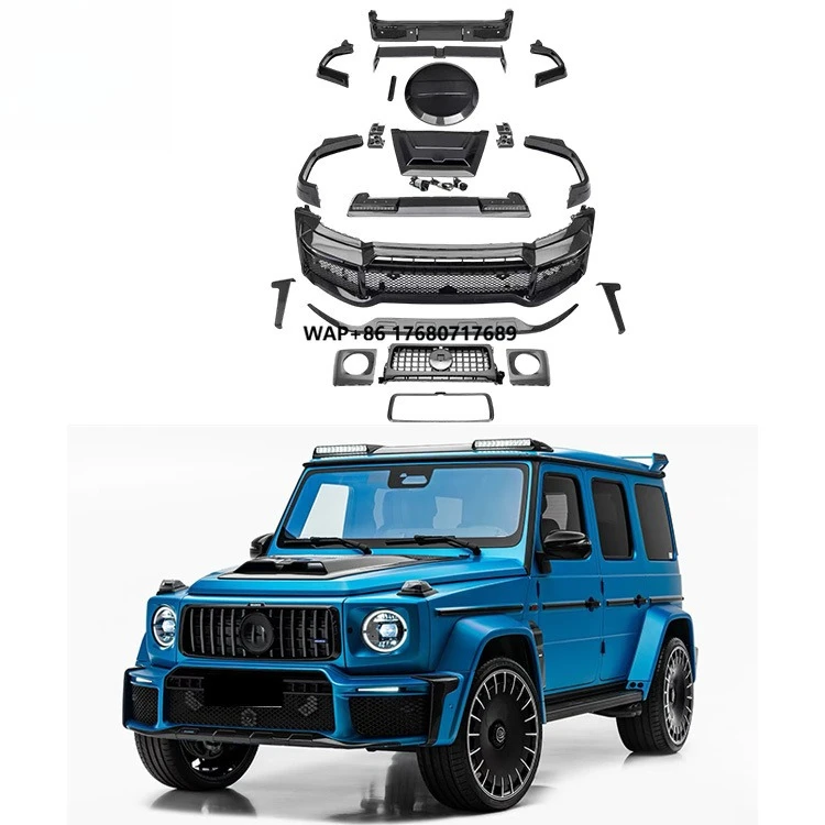 مصد G Wagon B800 G800 من ألياف الكربون الجافة مع فتحات عادم G Class W464 طقم تحديث/ترقية السيارة