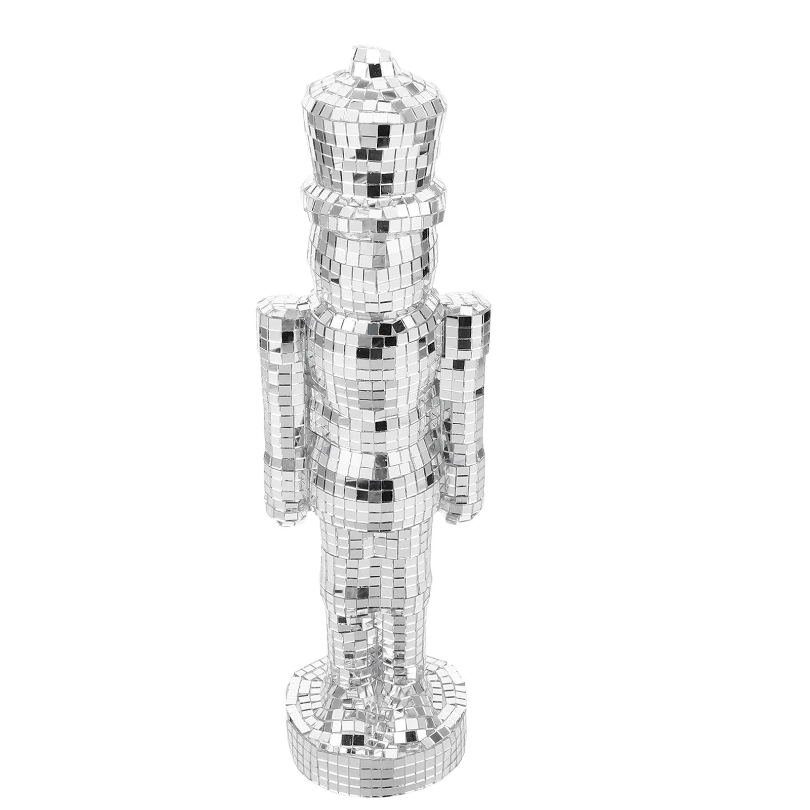 Glass Nutcracker Christmas Decoration 34 Cm Artistic Xmas Soldier Centerpiece Holiday Living Room Mantel Display Accent