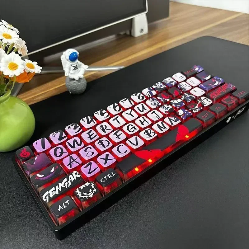 Japanese Anime Pokemon Gengar Keycap PBT Sublimation SAX High 125pcs/set Mechanical Keyboard Complete Set Collect Festival gifts