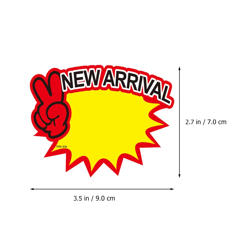 50Pcs Price Tags Bright Colored Promotional Signs for Market Retail Shop Advertising Price Labels Commodity Sale Stickers