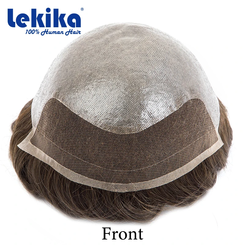 BIO-نسج على شكل شعر إنسان أكثر لينة الدانتيل السويسري ومعقود بولي Base قاعدة خصلات الشعر المستعار الإنسان تنفس 100% خصلات الشعر المستعار الإنسان استبدال شعر مستعار #4