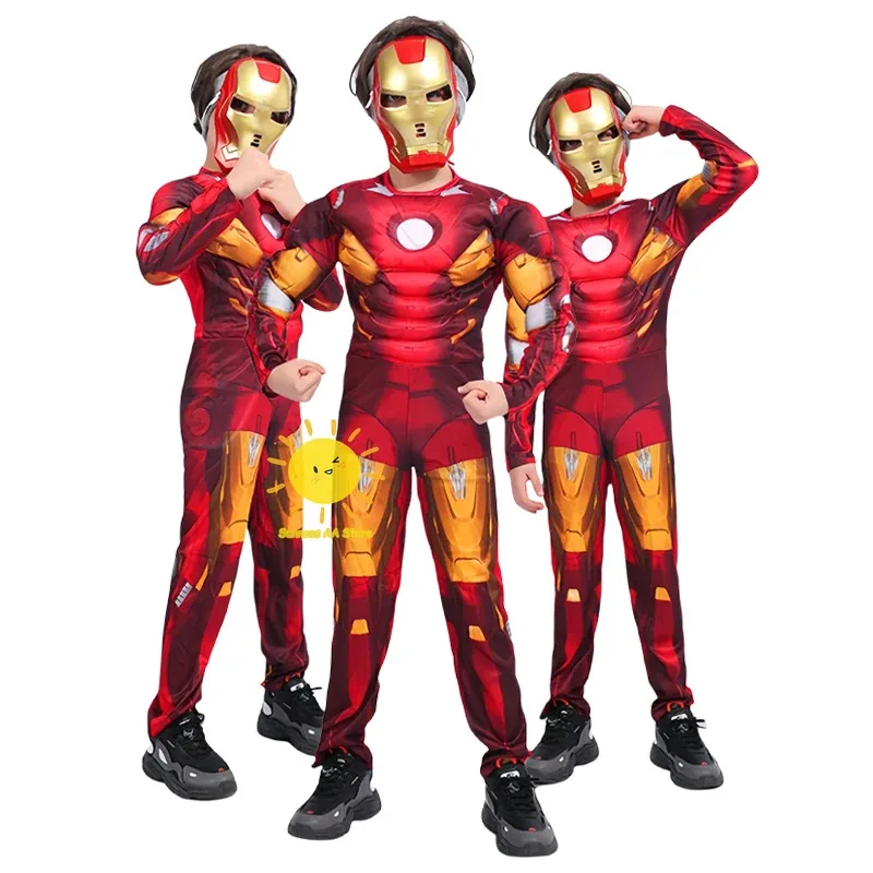 qq023 BEAST KINGDOM الرجل الحديدي زي حفلة الهالوين توني ستارك كوسبلاي للجنسين ملابس العضلات البدلة حللا سوب