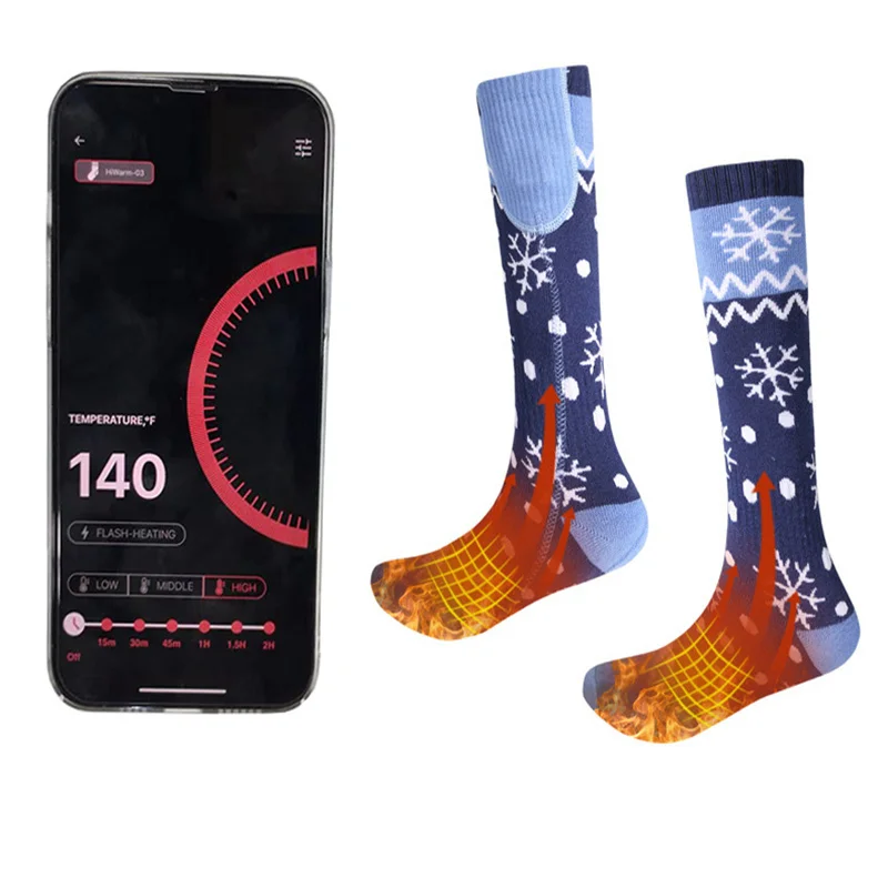 Electric Socks Mobile Phone Temperature Control Are Rechargeable And Electrically Heated Three-Speed Winter Outdoor Sports