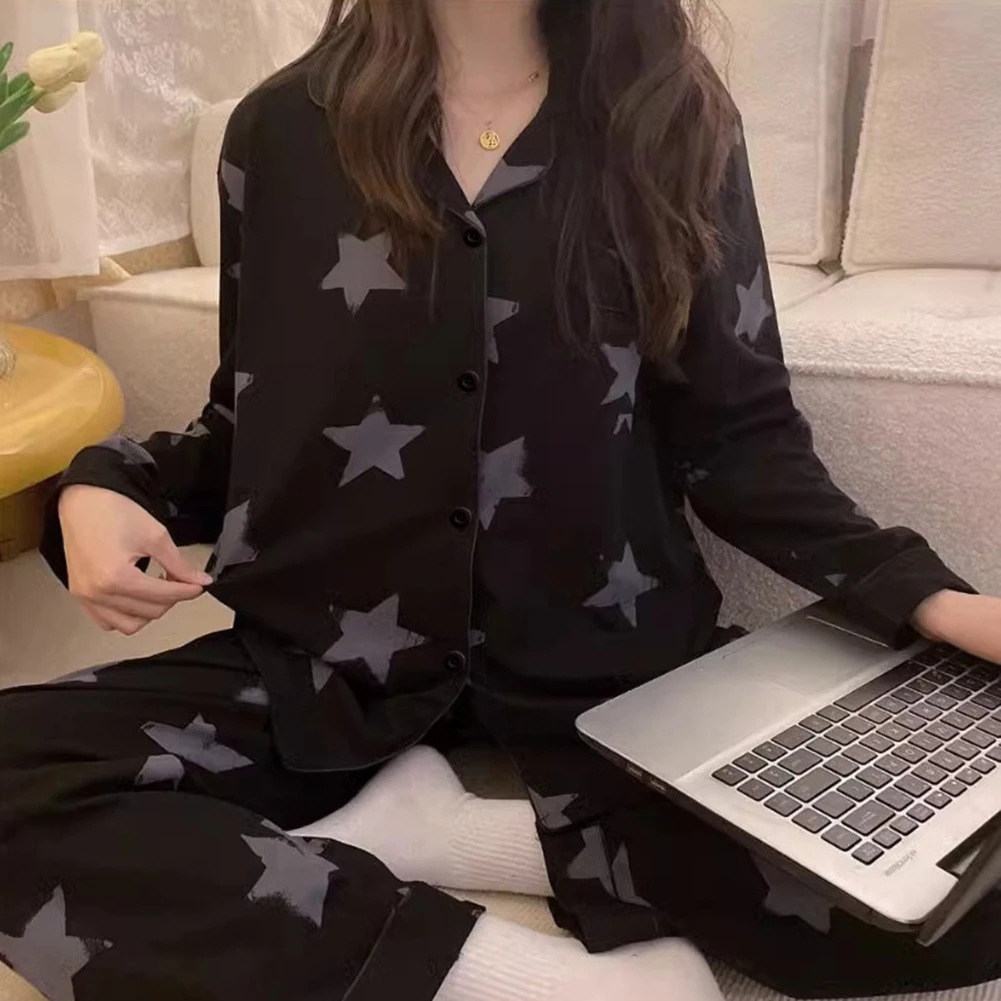Simple Casual Loose And Comfortable Imitation Cotton Long-sleeved Pajamas Robes Lingerie Sleepwear Nightgowns