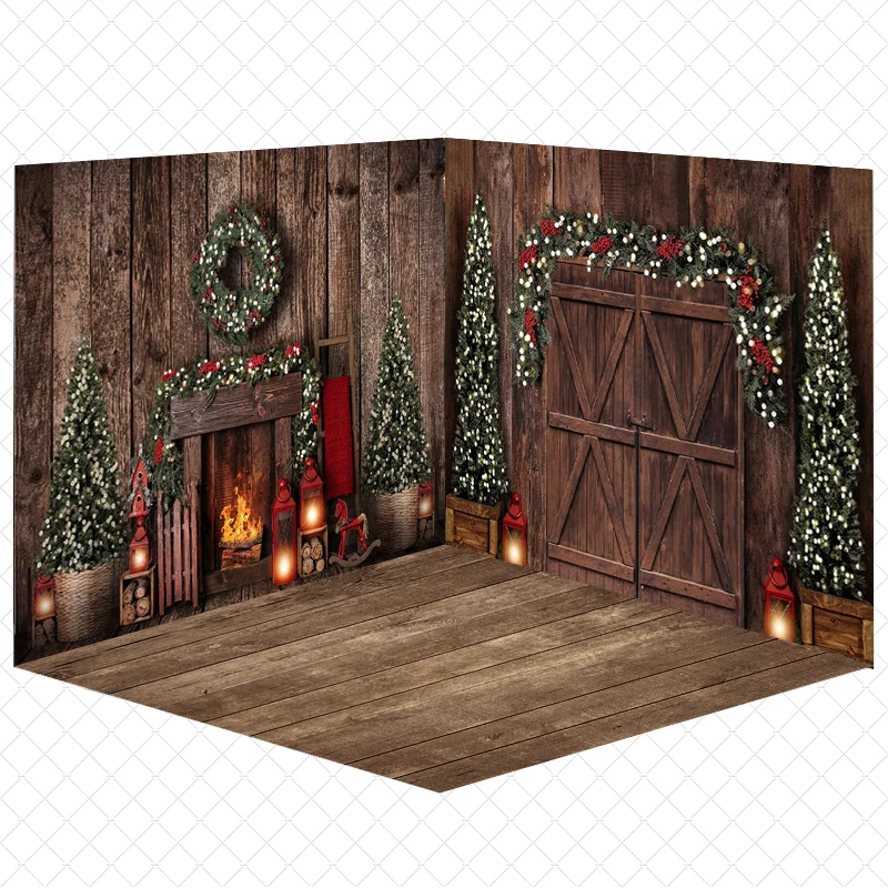 Christmas Room Backdrop Photography Xmas Tree Home Bear Gifts Decoration Photo Background For Shooting Children Studio Photozone