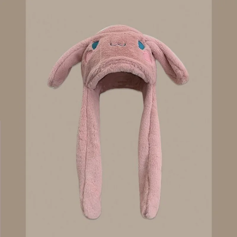 Sanrio Cinnamoroll Hat Mymelody Kuromi Kawaii Scarf with Hood Lady Cute and Sweet Can Move Ears Warm Ear Cap Winter